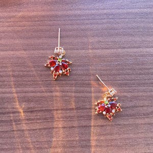 Elegante Ahornblatt Ohrringe-Ahornblatt baumeln Ohrringe, Herbst Blatt Ohrringe, Strass Ahornblatt Ohrringe, Herbst Blatt baumeln Ohrringe
