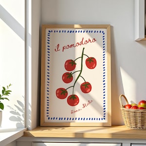 Tomato Kitchen Print: Retro Italian Food Poster (Digital Download)