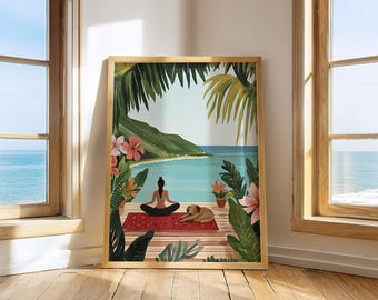 Yoga Pose Print: Boho Meditation Art, Zen Home Decor