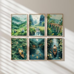 Watercolor Vietnam Print Set: Asian Travel Gallery Wall Art (Digital Download)