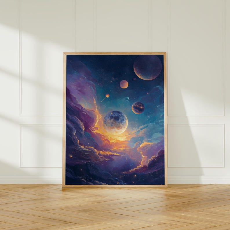 Galaxy Wall Art, Planet Print, Cosmos Artwork (Digital Download) image 5