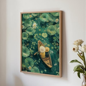 Muurkunst lotusbloem, zendecor, Aziatische reisprint (digitale download)