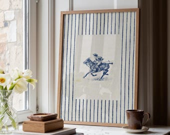 Vintage Polo Print, Horse Poster, Equestrian Wall Art, Farmhouse Decor (Digital Download)