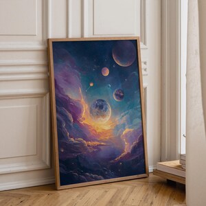 Galaxy Wall Art, Planet Print, Cosmos Artwork (Digital Download) image 6