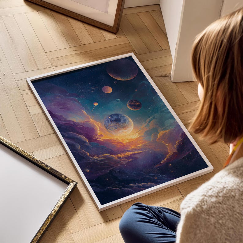 Galaxy Wall Art, Planet Print, Cosmos Artwork (Digital Download) image 4