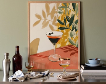 Espresso Martini Print: Cocktail Wall Art, Bar Cart Decor (Digital Download)