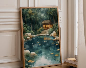 Japanese Garden Print, Zen Wall Art (Digital Download)