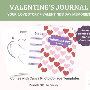 Valentine's Day Journal plus Canva Photo Collages, Dinner Conversation Questions (PDF)