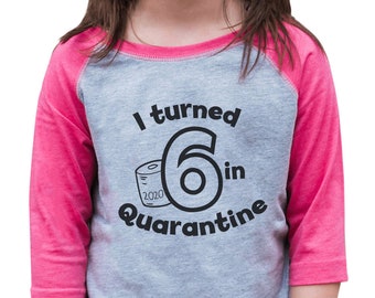 7 ate 9 Apparel Girls Five Birthday Unicorn Raglan Tee Pink