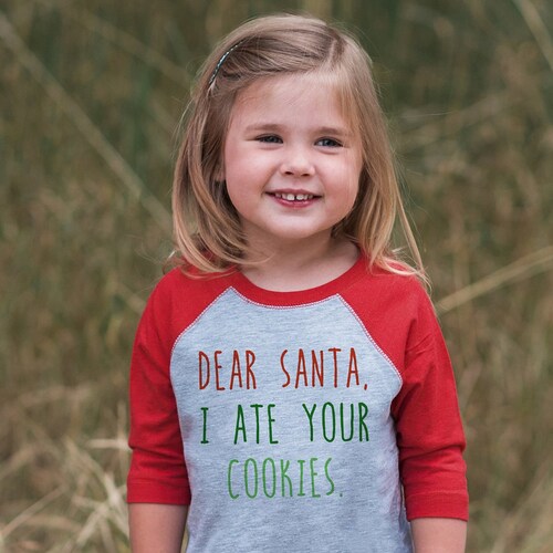 Funny Kids Christmas Outfit Dear Santa I Ate Your Cookies Etsy