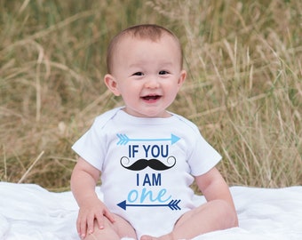 Mustache Onepiece For First Birthday Party I Am One Shirt Etsy Canada