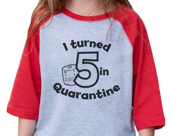 7 ate 9 Apparel Girls Five Birthday Unicorn Raglan Tee Pink
