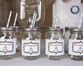 Items similar to Owl Themed Water Bottle Labels - Owl Baby Shower Decorations in Blue and Brown ...