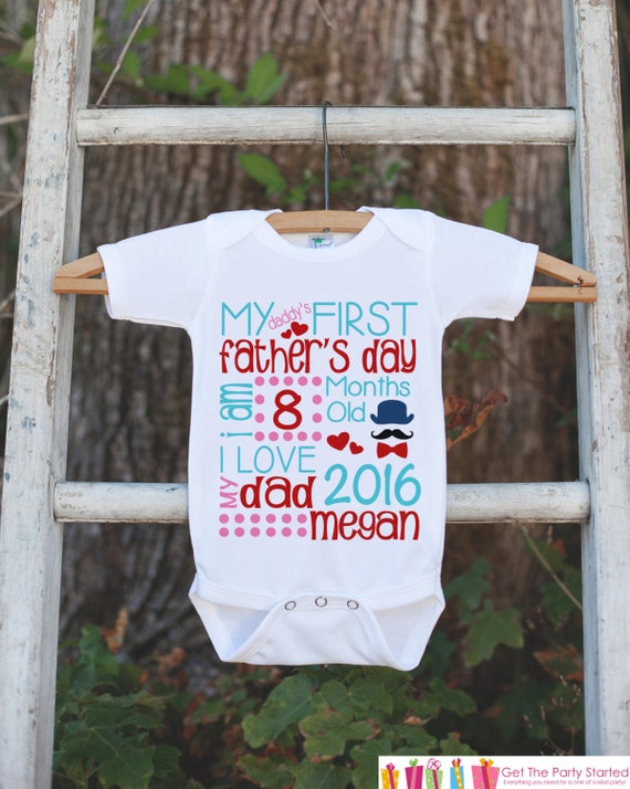 Kids Father's Day Outfit - Girls Happy 1st Fathers Day Onepiece or Tshirt - Baby Girl, Toddler, Infant, Newborn, Kids Fathers Day Gift Idea Il_570xn