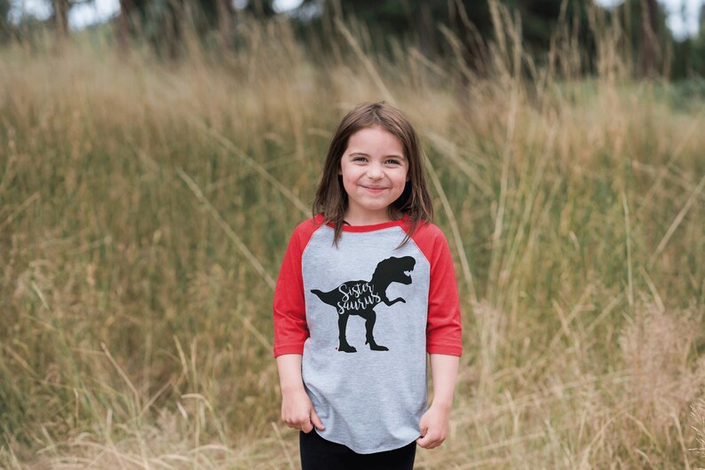 Girls Dinosaur Shirt Sibling Shirts Sistersaurus Kids Red Etsy