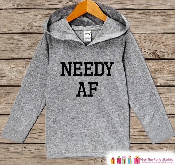 7 ate 9 Apparel Funny Kids Needy AF Baseball Tee Grey