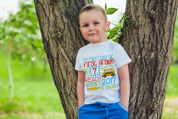 first day of school shirt boy
