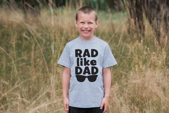 Kids Rad Like Dad Shirt - I Love Dad Fathers Day Onepiece or Tshirt - Baby Girl or Boy, Toddler, Infant, Newborn, Fathers Day Gift. Grey Il_570xn