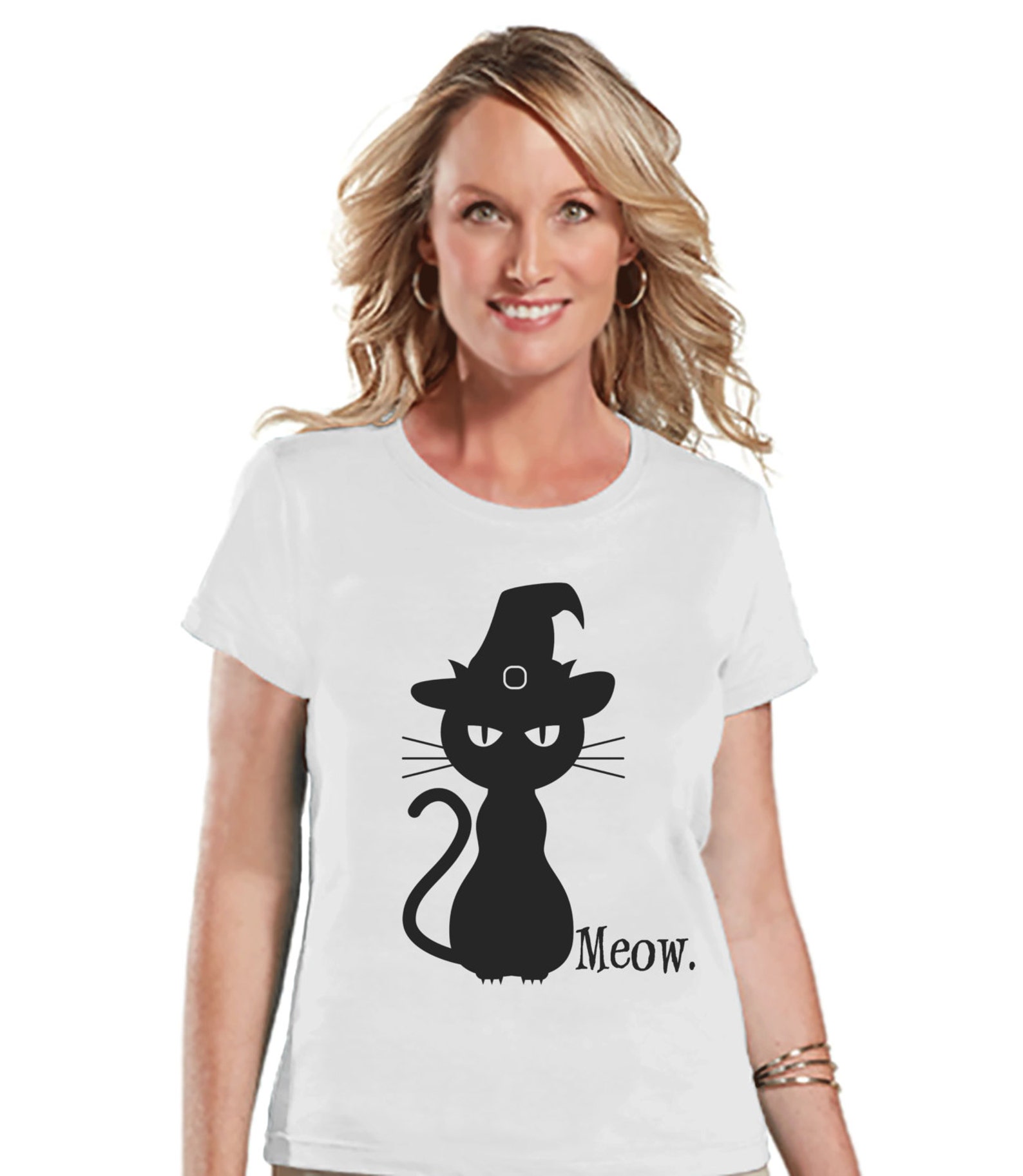 Black Cat Halloween Shirt Adult Halloween Costumes Meow Etsy