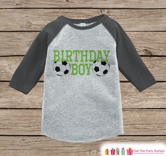 Boys Birthday Outfit - Soccer Birthday Boy Shirt - Youth, Toddler, Baby Birthday Outfit - Grey Baseball Tee - Kids Baseball Tee Il_570xn