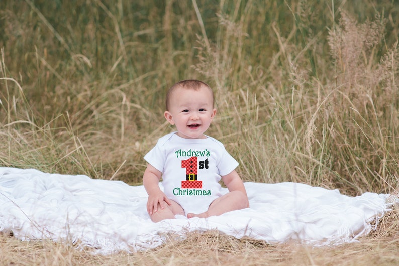 First Christmas Outfit - 1st Christmas Onepiece - Baby's First Christmas - Kids Santa Outfit - Baby Girl or Boy's My First Christmas Outfit 