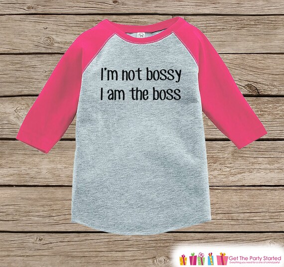 Funny Girls Shirt - I'm Not Bossy I Am The Boss - Kids T-shirt - Mini Boss Shirt - Girls Pink Raglan - Kids Gift Idea Il_570xn