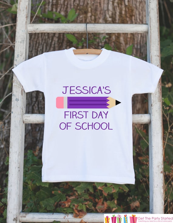 First Day of School Outfit - Personalized 1st Day of School Shirt - Girls Back to School Shirt - My First Day of School Onepiece for Girls Il_570xn
