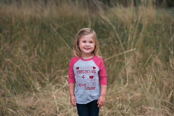 Custom Party Shop Kids Be Mine Happy Valentines Day Pink Raglan