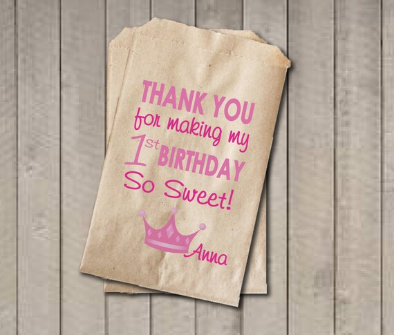 Girl Birthday Favor Bags, Princess Candy Bags, First Birthday Favor Bag, Birthday Candy Bags, Princess Birthday Candy Buffet Il_570xn