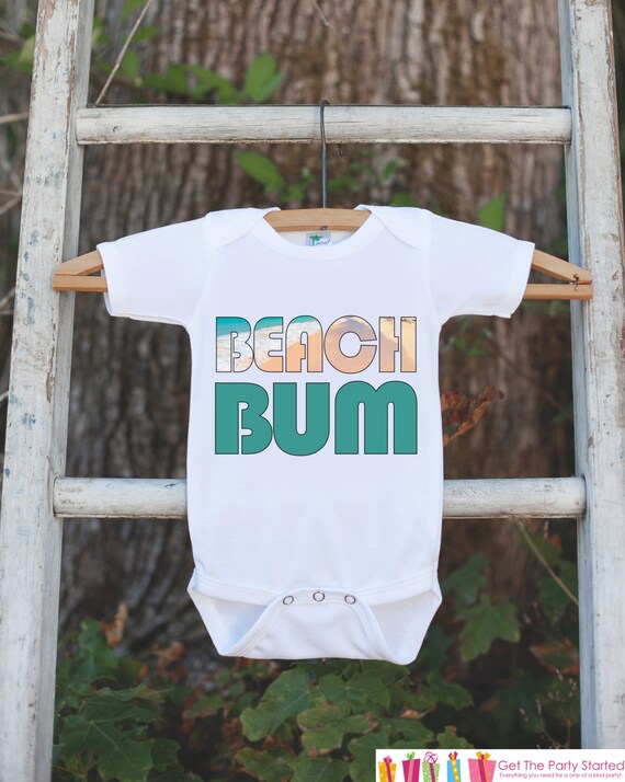 Beach Bum Bodysuit For Boys or Girls - Beach Onepiece - Summer Beach Vacation Novelty Onepiece Baby Shower Gift for New Baby Boy or Girl Il_570xn