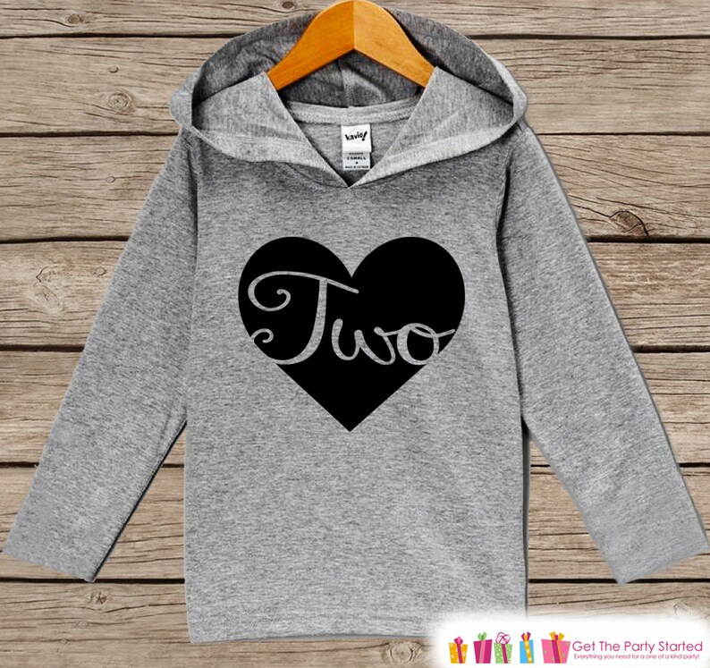 Two Birthday Outfit - Kids Hoodie - Two Heart Pullover - 2nd Bir Two Birthday Outfit - Kids Hoodie - Two Heart Pullover - 2nd Bir