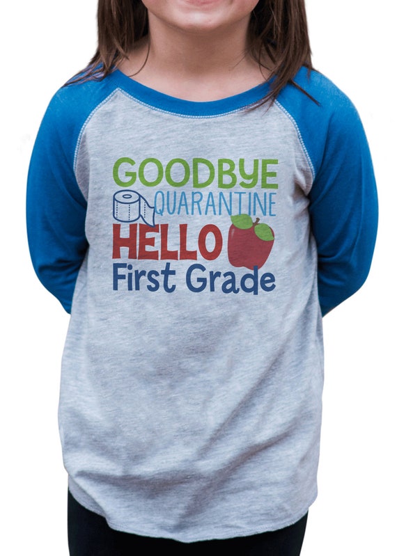 Boys or Girls Back To Class White T-shirt Goodbye Quarantine Hello Second Grade Kids Back to School Shirt First Day of School Shirt