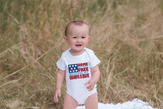 Kids 4th of July Outfit - Grandpa is Brave Veteran Onepiece or Tshirt - Fourth of July Shirt for Baby, Youth, Toddler - Military Shirt Il_570xn