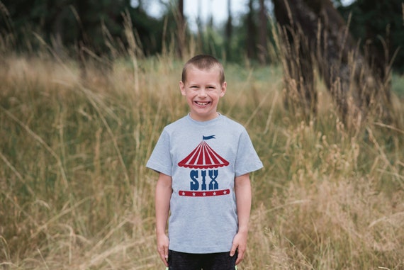 Kids Six Circus Shirt - Sixth Birthday Carnival T-shirt - Boy or Girl's 6th Birthday Tee - Matching Family Circus Shirts - Circus Party Il_570xn