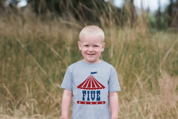Kids Five Circus Shirt - Fifth Birthday Carnival T-shirt - Boy or Girl's 5th Birthday Tee - Matching Family Circus Shirts - Circus Party Il_570xn
