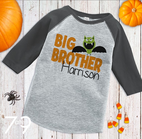 Big Brother Shirt - Boy's Bat Outfit - Big Brother Tshirt - Boys Grey Raglan Tee - Sibling Shirts - Big Brother Little Brother Il_570xn
