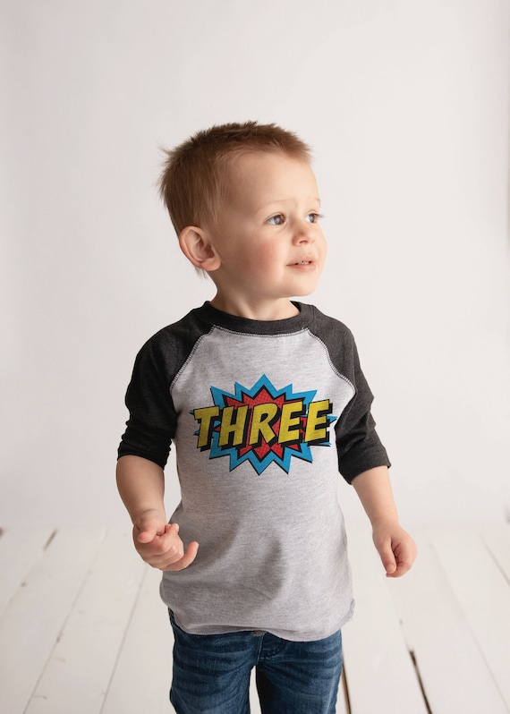 rook Relatieve grootte van nu af aan Kinderen superheld shirt-drie super held verjaardag-jongen of - Etsy België