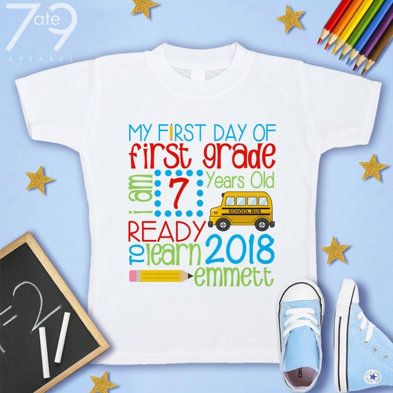 first day of school shirt boy