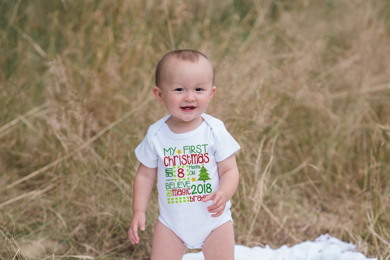 Baby's First Christmas Outfit - First Christmas Shirt - Baby Boy or Girl 1st Christmas - My First Christmas Stat Shirt - Newborn, Infant 