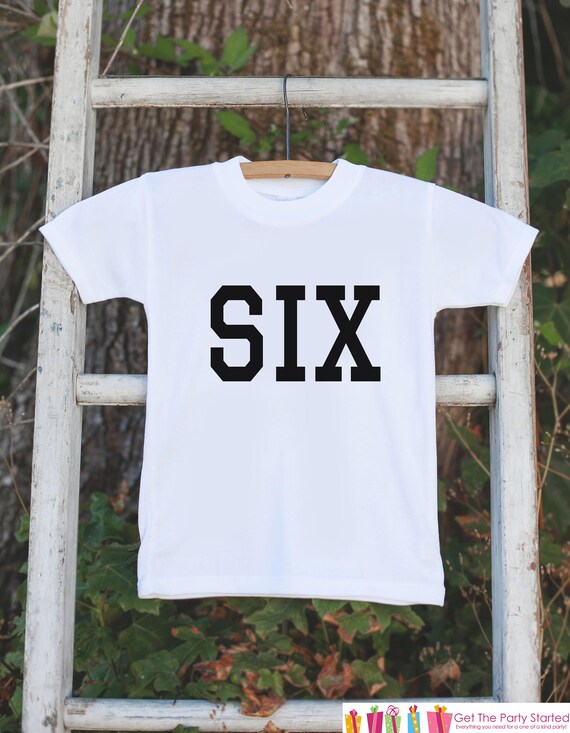 Six Birthday Shirt - Kid's 6th Tshirt For Boys Birthday Party - Boys Sixth Birthday Outfit - 6 Year Old Birthday Party - Sporty Il_570xn