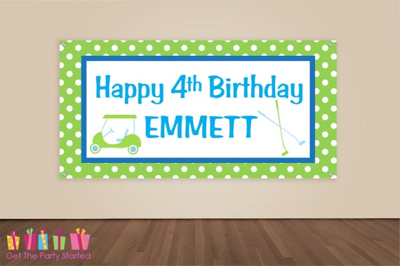 HAPPY BIRTHDAY Banner Golf Birthday Decoration Golf Party | Etsy