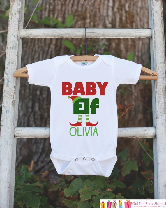 Babys First Christmad Personalized One Piece Bodysuit Shirt Newborn