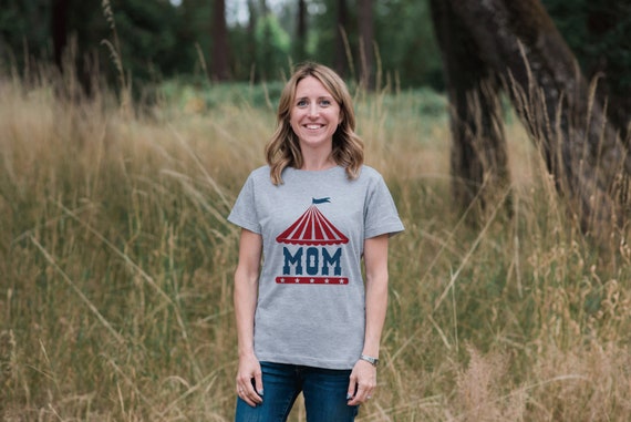 Mom Circus Shirt - Ladies Carnival Top - Circus Tent Shirt - Matching Family Carnival Birthday Party Shirts - Carnival Party Grey T-shirt Il_570xn