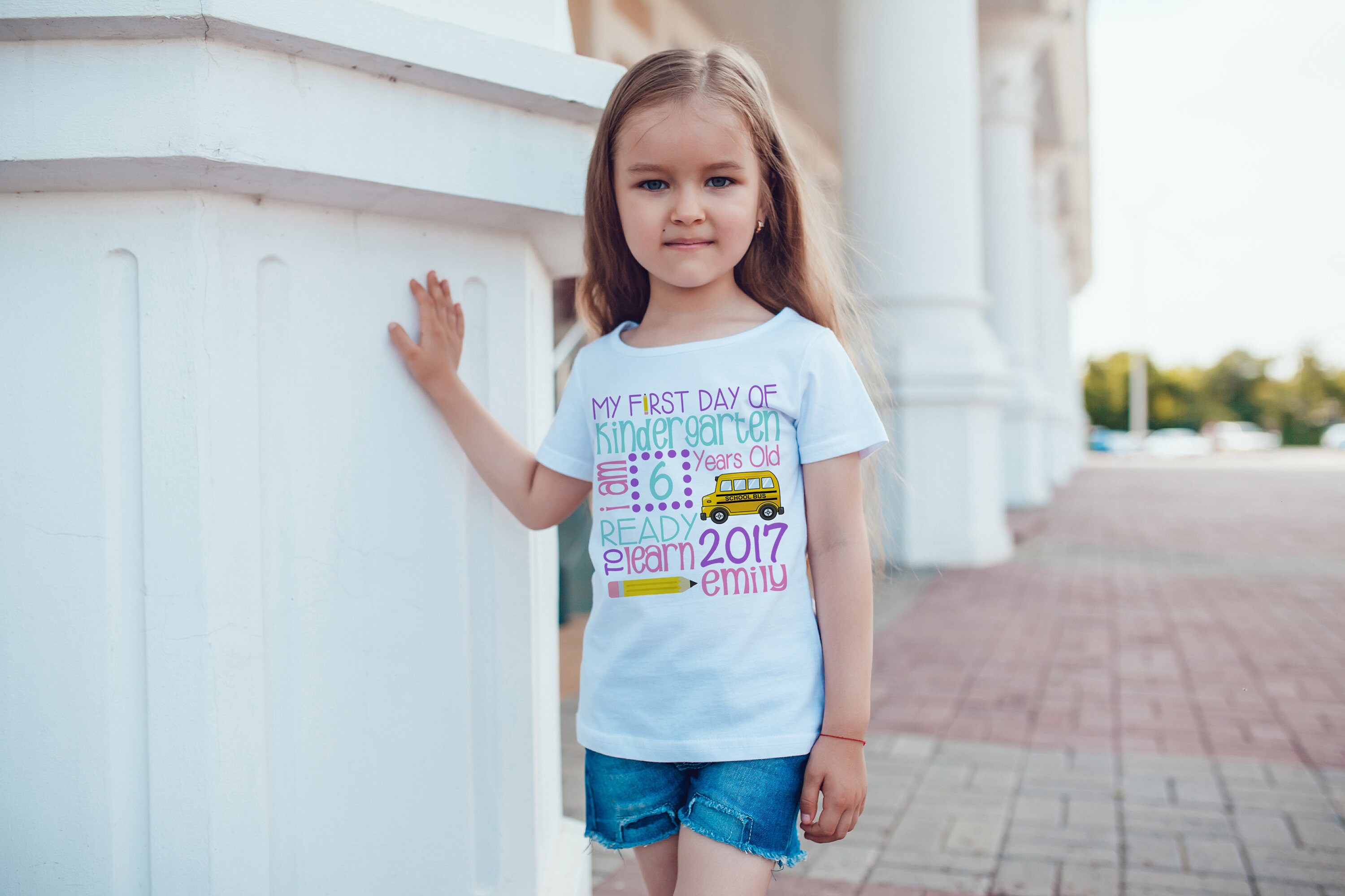Girls First Day of School Shirt Stat 1st Day of Kindergarten | Etsy