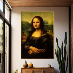 Mona Lisa canvas wall art, classic portrait print, Leonardo da Vinci art, Renaissance decor, wall art canvas design, ready to hang