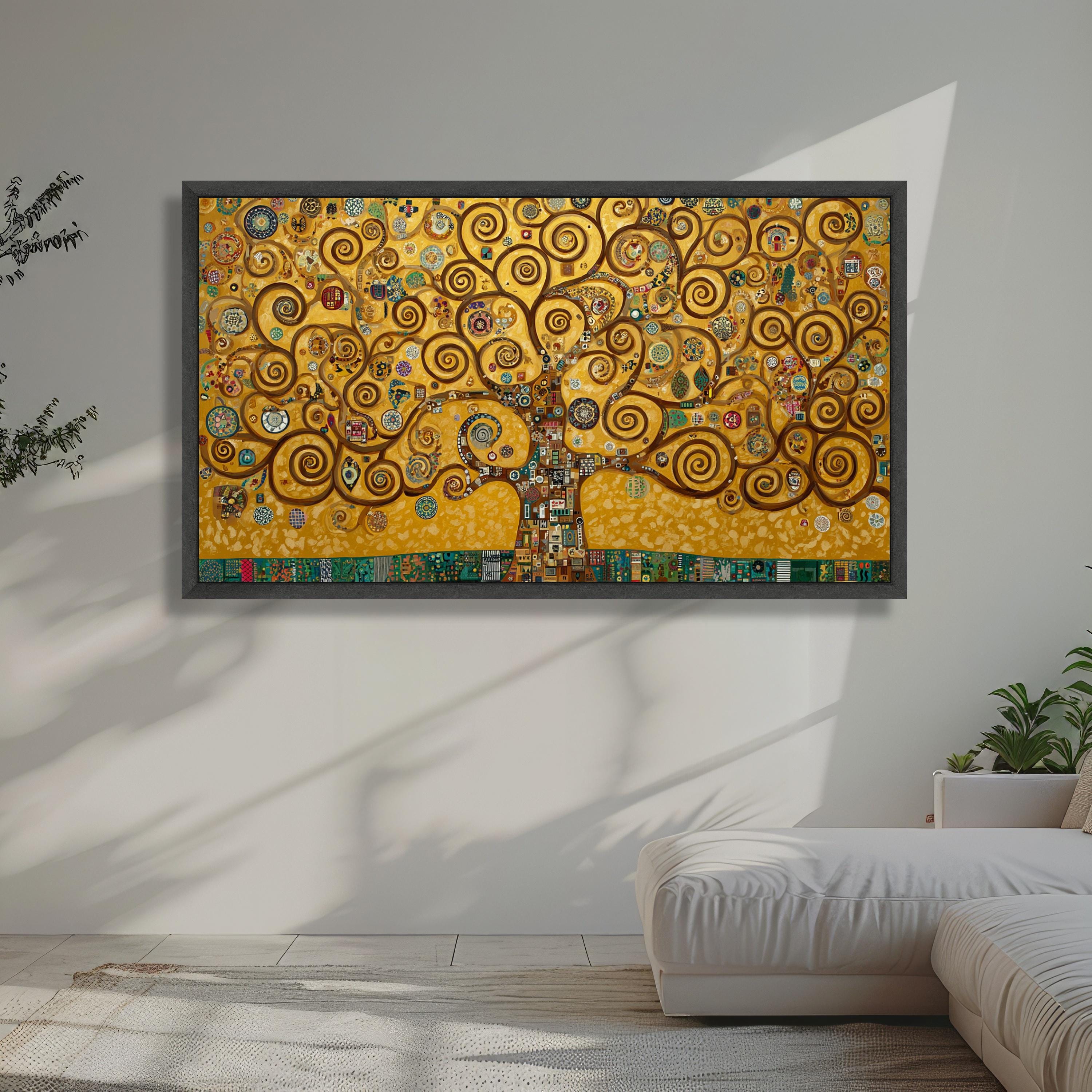 Gustav Klimt Tree of Life Canvas, Golden Swirl Branches Wall Art ...