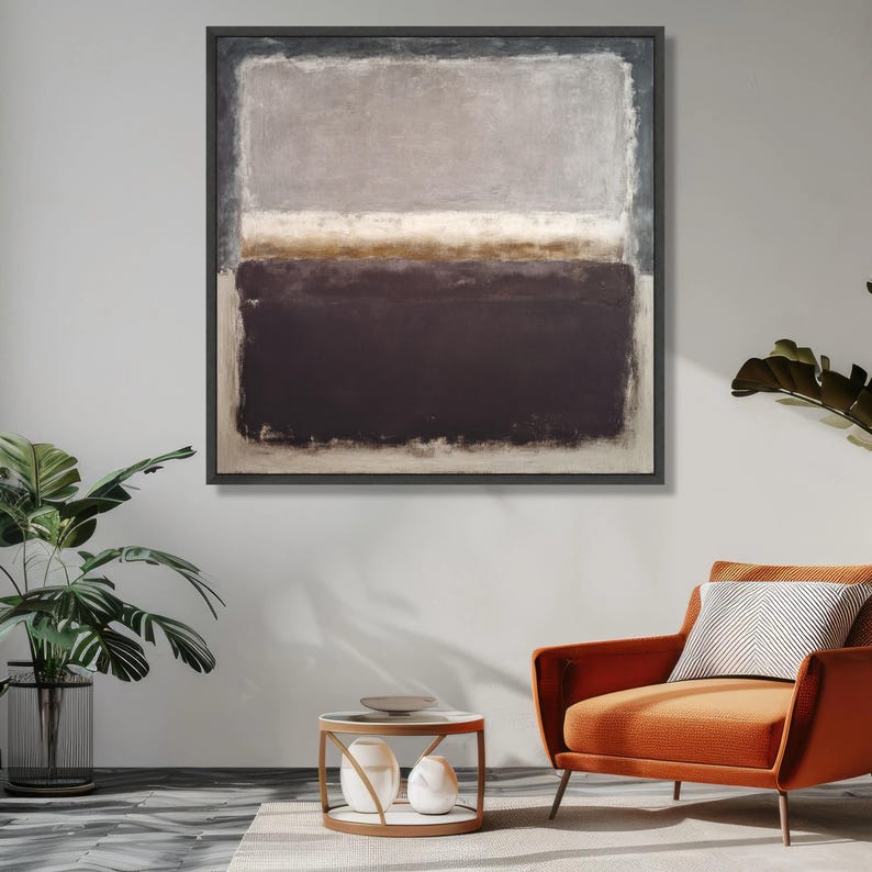Mark Rothko Netural Mark Rothko Inspired Abstract Canvas Wall Art, Modern Minimalist Color ...