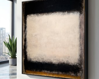 Mark Rothko Abstract Canvas, Modern Black and White Wall Art, Minimalist Home Decor, Large Contemporary Print, Ready to Hang