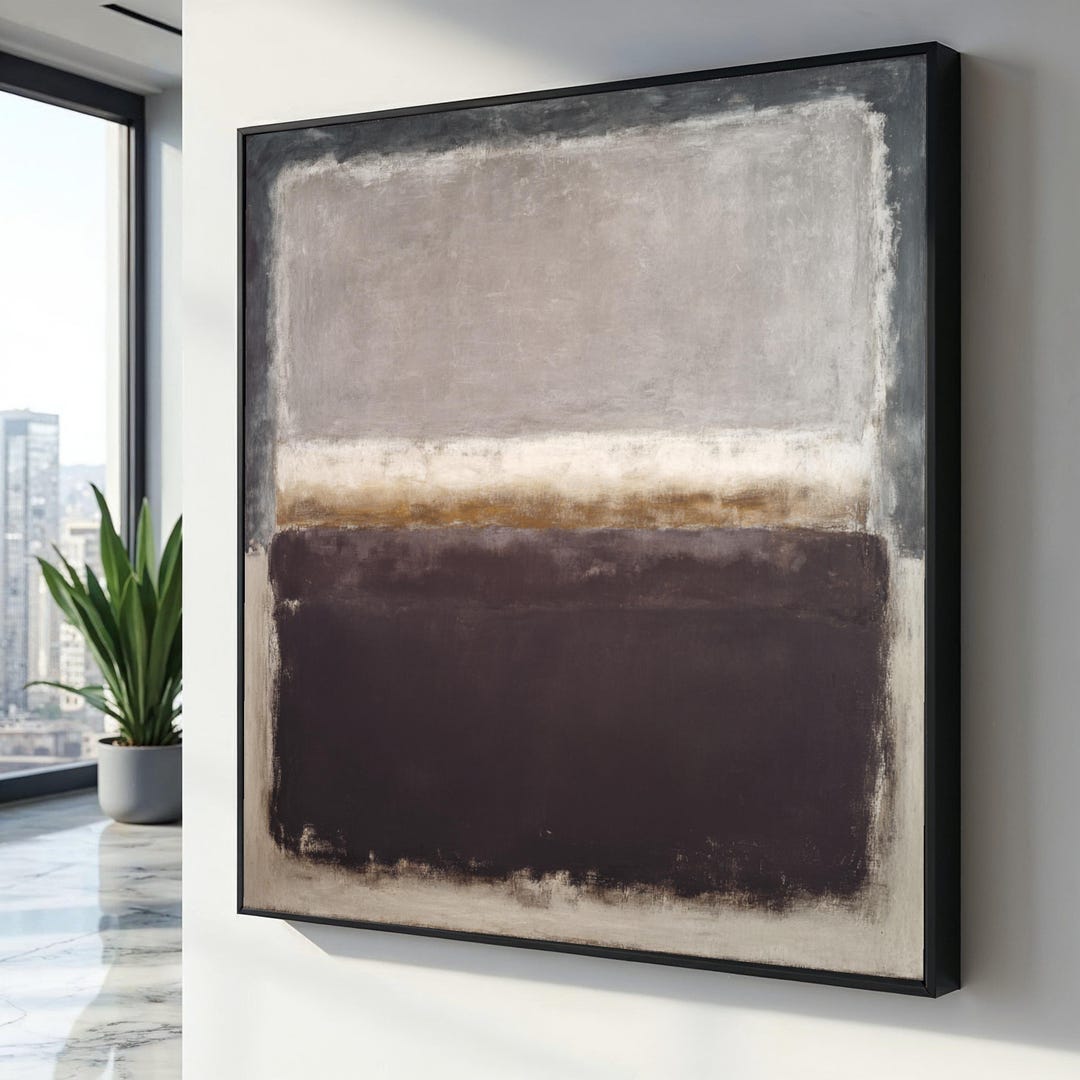 Mark Rothko Netural Mark Rothko Inspired Abstract Canvas Wall Art, Modern Minimalist Color ...