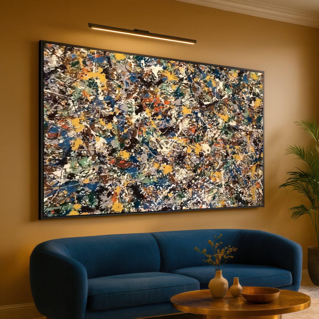 Vibrant Abstract Splatter Canvas, Colorful Modern Wall Art ...